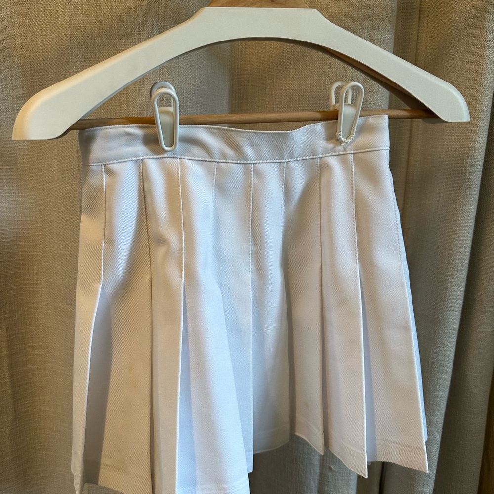 White Pleated Mini Skirt